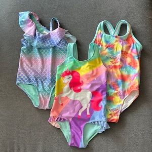 3🩱5T multicolored H&M and LL Bean Swimsuits